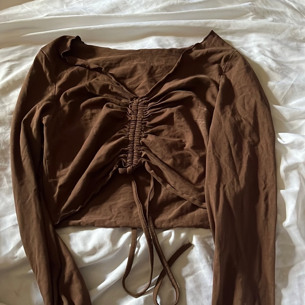 Brown cropped long sleeve